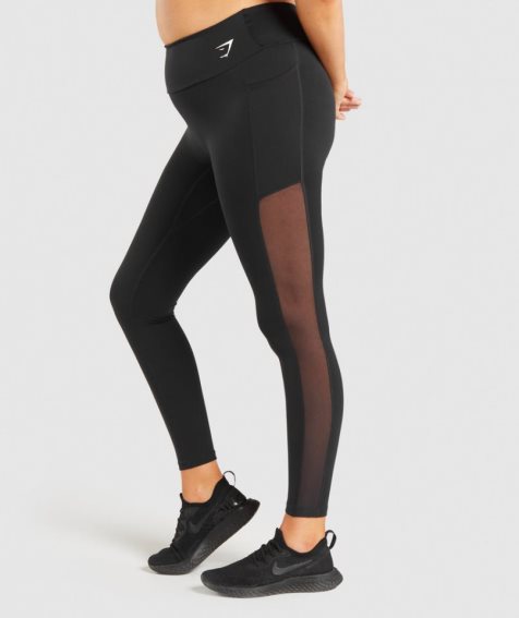 Women's Gymshark Training Mesh Pocket Leggings Black | CA 5NA163